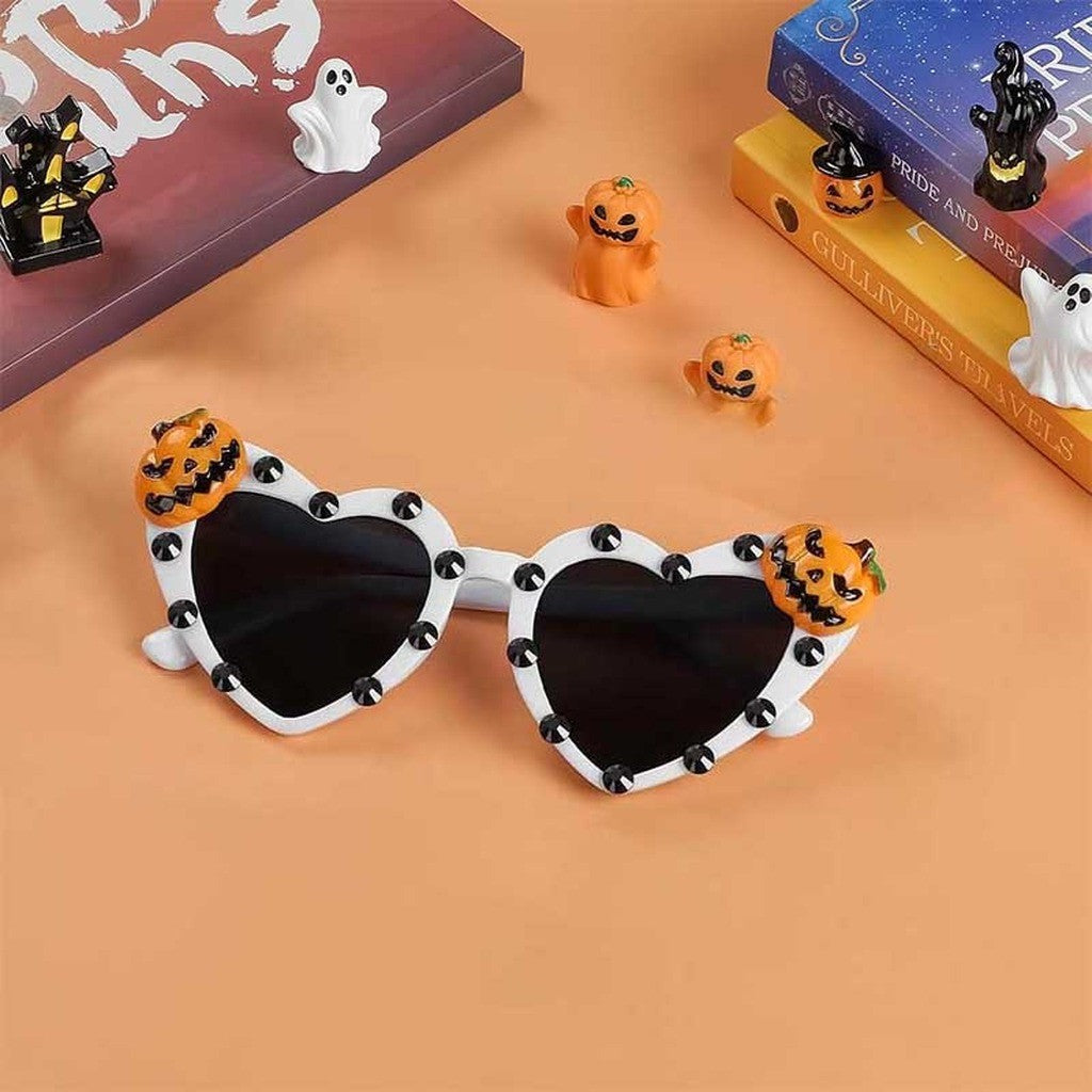 Unisex Sunglasses Dark Lens Halloween Sunglasses Holiday Decorative Sunglasses White Framed Decorative Glasses For Face Shapes