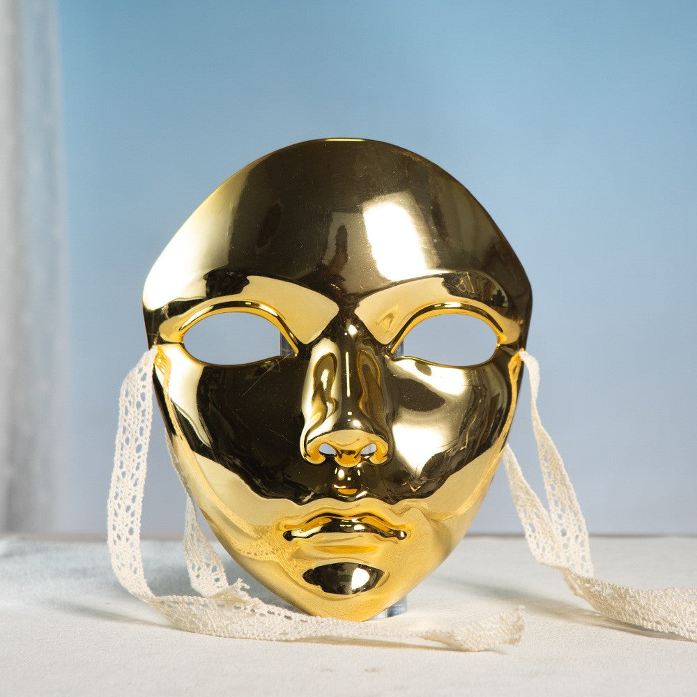 Masquerade Mask Metallic Color  Halloween Mask Full Face  For Women Men Cosplay Masquerade Costume Accessories