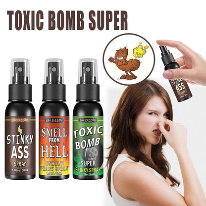 6 unidades-1 unid. 30ml Adereços de Halloween Spray Líquido de Peido Não Tóxico Bomba de Cheiro Fedorento Brinquedo de Pegadinha de Gás Malcheiroso Artigos de Festa de Brincadeira