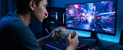 Gamepad For Playstation 5 PS5 Pro/Slim/PC,RGB Wireless Controller  6-Axis Gyro Dual Shock Turbo&Marco Programable Game Controle