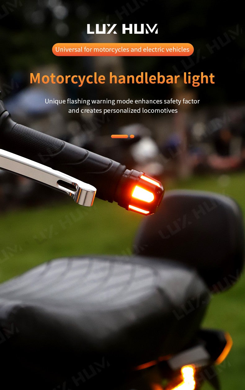 Luz estroboscópica de guidão de motocicleta, luz indicadora de LED de alto brilho, luz de seta para scooter 12V, lâmpada de advertência lateral à prova d'água
