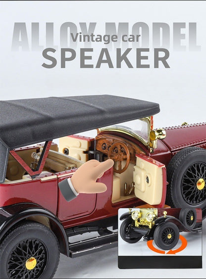 Simulação 1:24 Phantom Vintage Car Liga Modelo de Carro Coleção Enfeites Luz de Som Puxar para Trás Menino Presente Miniatura de Luz de Som
