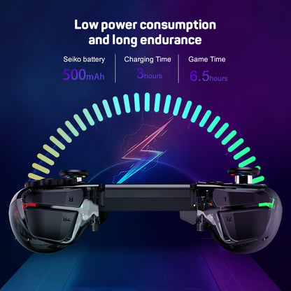 LinYuvo KS40 Transparent Wireless Gamepad for Switch/OLED with 8 Color LED,Turbo Function.Controller Joystick for Switch Lite