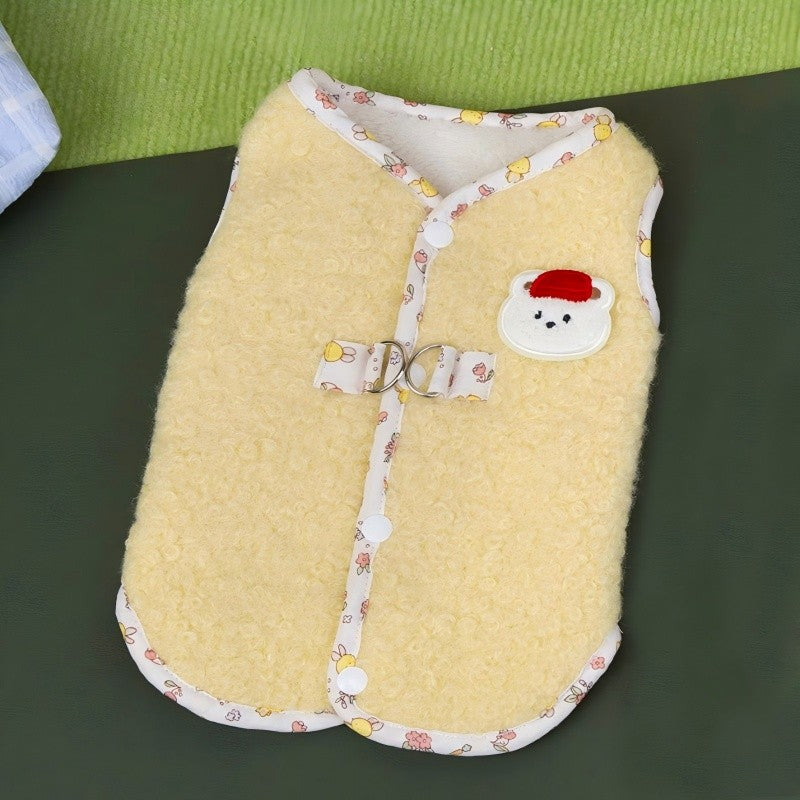 Roupas de cachorro de lã de outono Colete de cachorro com estampa de coelho Moda Moletom de cachorrinho Quente Colete de gato Pulôveres Moletons de estimação Fantasia de chihuahua