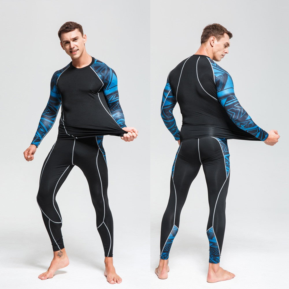 Men's Sports Suit MMA rashgard male Quick drying Sportswear Compression Clothing