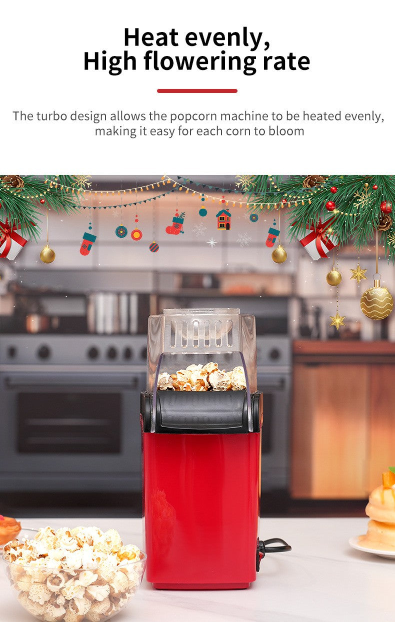 Electric Portable Popcorn Maker Fully Automatic Home Popcorn Popper Hot Air Popcorn Machine Healthy No Oil Mini Popcorn Maker