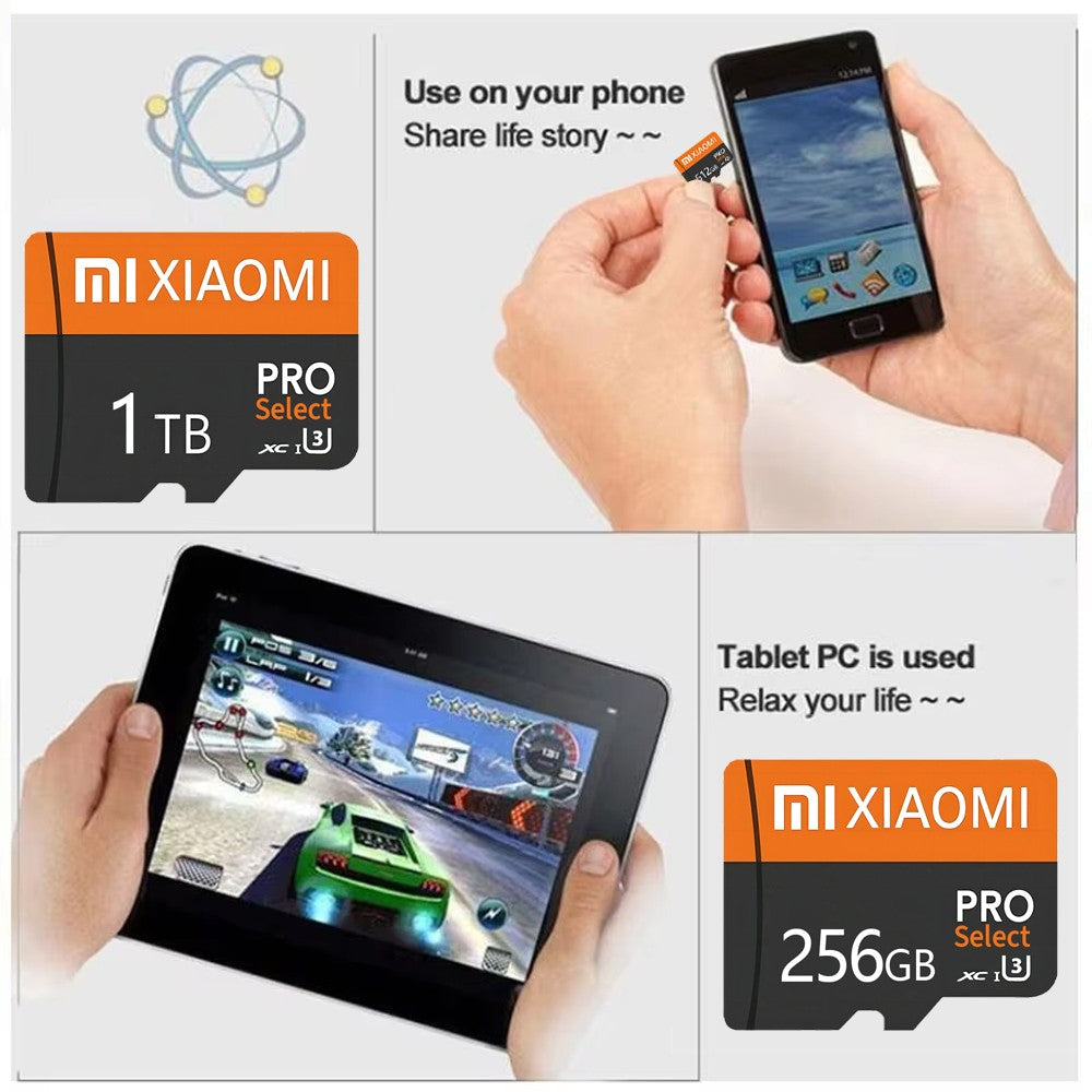 Xiaomi Original SD Card 2TB 1TB Memoria SD Memory Flash Card 128GB 512GB TF Card SD For High Speed File Storage Video Games Card