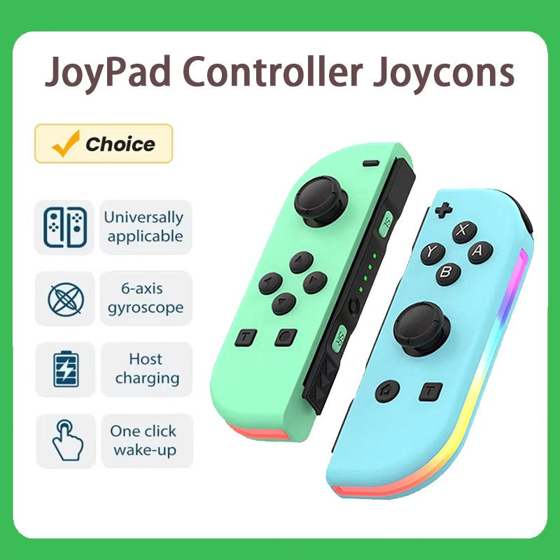 RGB LED Left & Right Joypad for NS Switch Controller BT 5.2 Joy-Con Gamepads Joystick with Dual Vibration for Switch/Lite/Oled