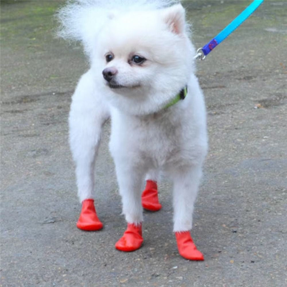 4 Peças de Sapatos para Cães Impermeáveis Novos Balão de Borracha Antiderrapante Botas de Chuva para Animais de Estimação Botas para Cães Pequenos Chihuahua Cães Grandes