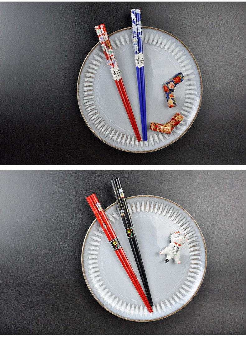 Chinese Panda Chopsticks Japanese Korean Sushi Solid Wood Chopsticks Wedding Gift Chop Sticks Hashi Two Pairs Chopsticks Set