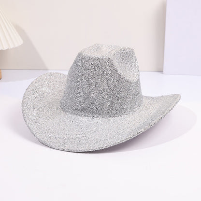 Fashionable gold party cool jazz hat sequins for boys and girls performing ball top hat personalized cowboy hat