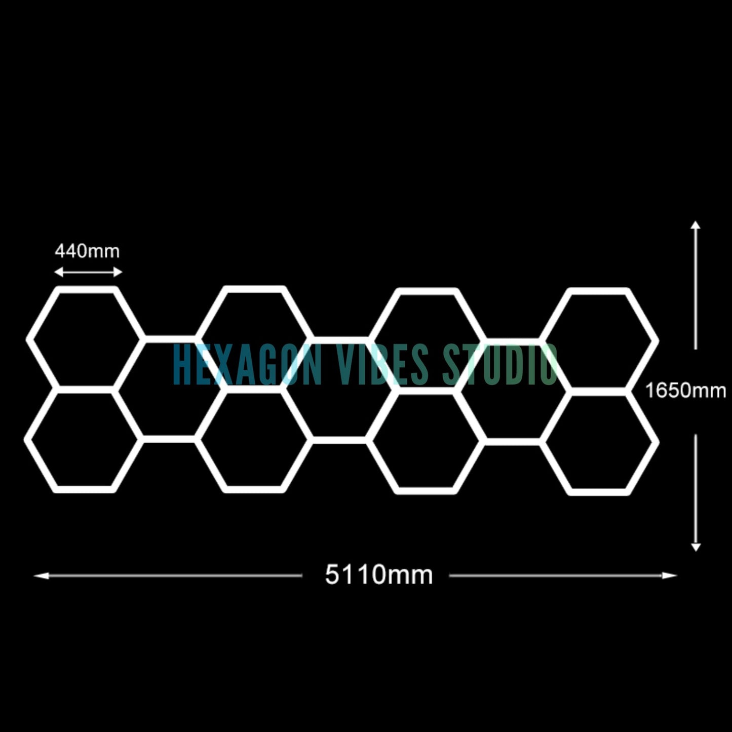 Garage Hexagon LED Light 50000H 6500K Ultra Bright for Home Gym Barbershop Car Detailing Bar Basement Workshop Ceiling Lighting