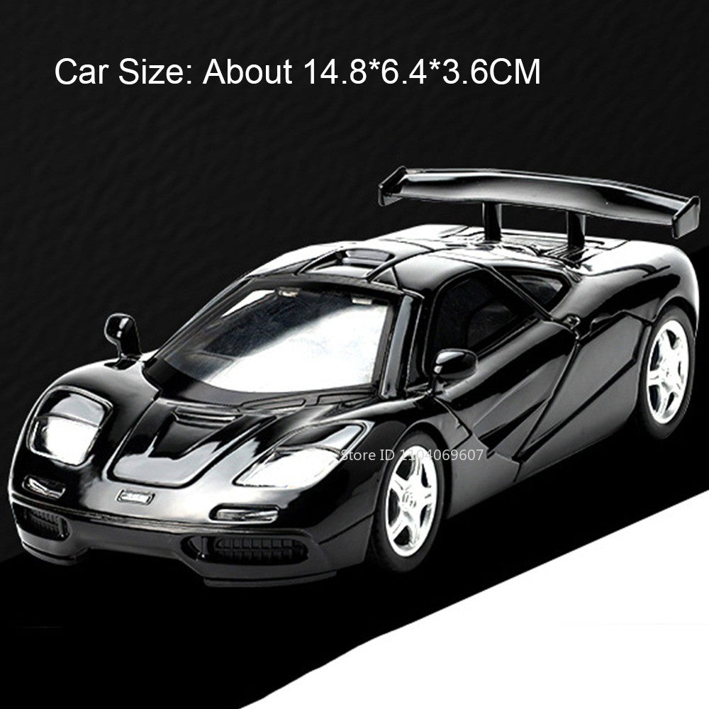 1:32 720S F1 Modelo Miniatura Carros Esportivos Liga Fundida Ornamento Supercarros Som Luz Portas Abertas Puxar Para Trás Presentes Infantis