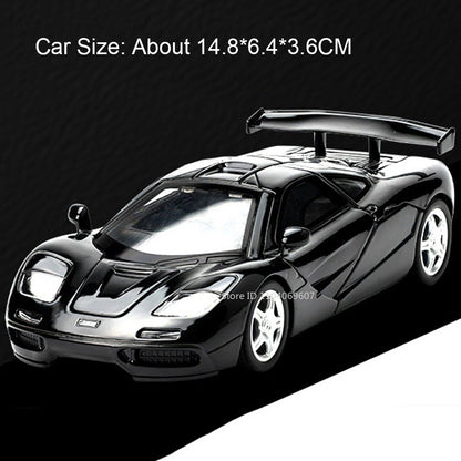 1:32 720S F1 Modelo Miniatura Carros Esportivos Liga Fundida Ornamento Supercarros Som Luz Portas Abertas Puxar Para Trás Presentes Infantis