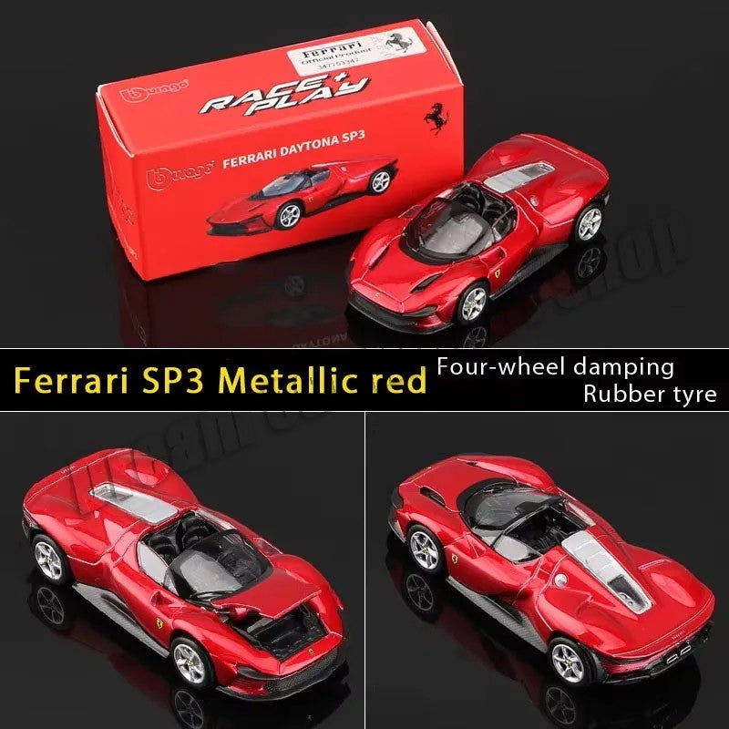 Burago 1:64 Ferrari Series SF90 488P Roma F430 F12 Liga de Carro Modelo Brinquedos Infantis Coleção de Presentes de Férias Modelo de Carro Atacado