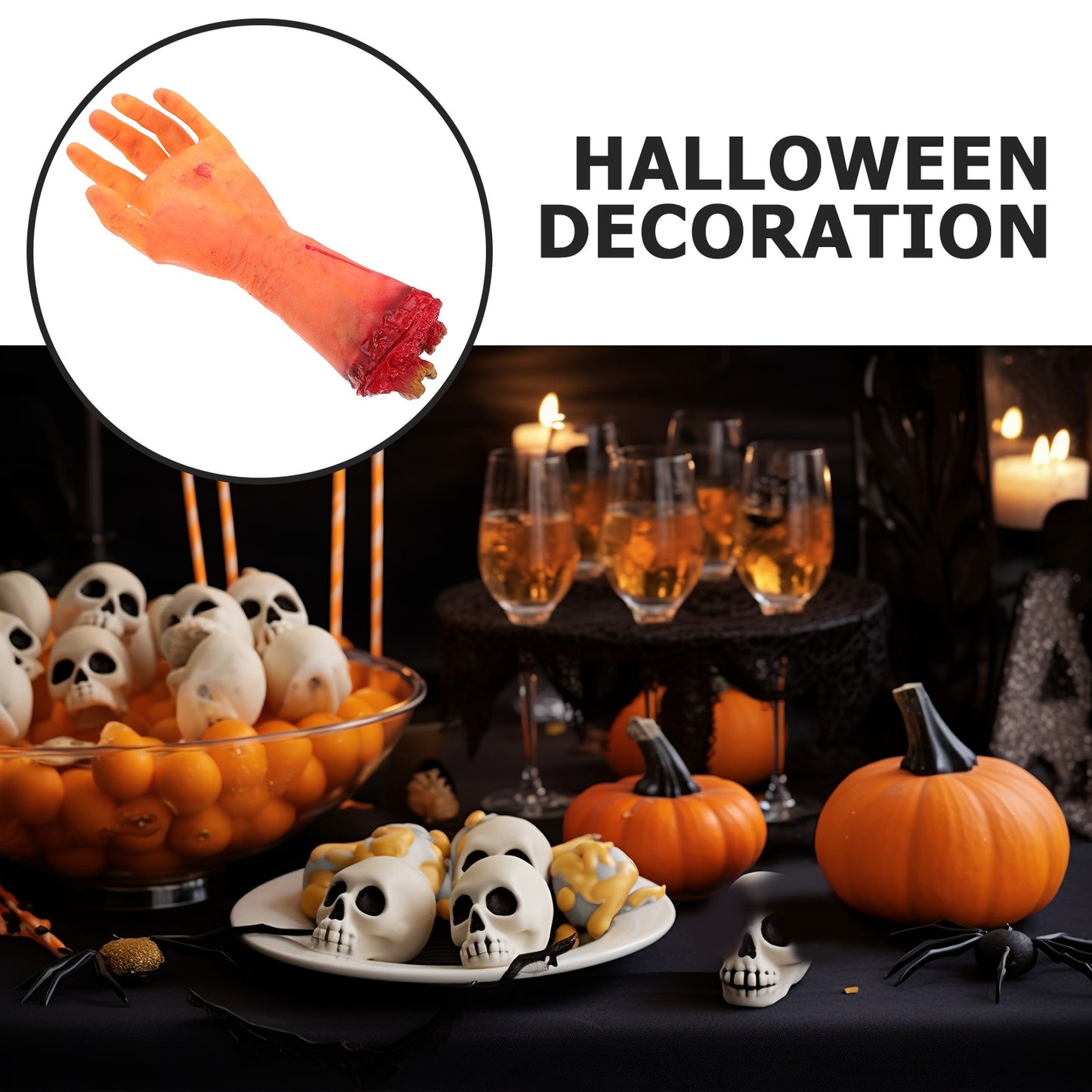 Horror Halloween Decor Blood Horror Broken Hand Model Arm Body Prop Rubber Props Prank Halloween Prop Haunted Party Decoration