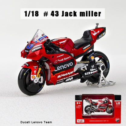 Maisto 1:18 NOVA Ducati Lenovo Team 2023 #1 Bagnaia Campeão Moto GP Corrida motocicleta de liga fundida Modelo de coleção de presente de brinquedo
