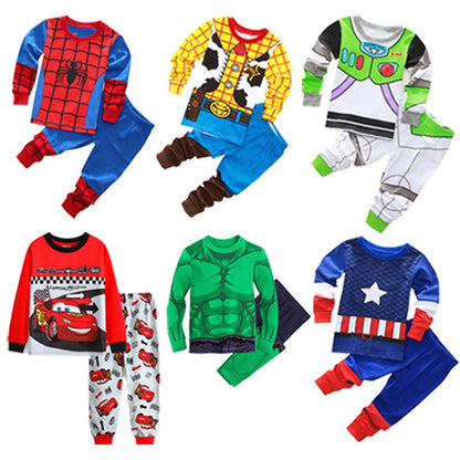MINISO Spring Autumn Children Clothes Toddler Boys Pajamas Disney Cartoon Long Sleeve Cotton Winter Kids Pjs 2 to 3 4 5 6 7 Yrs