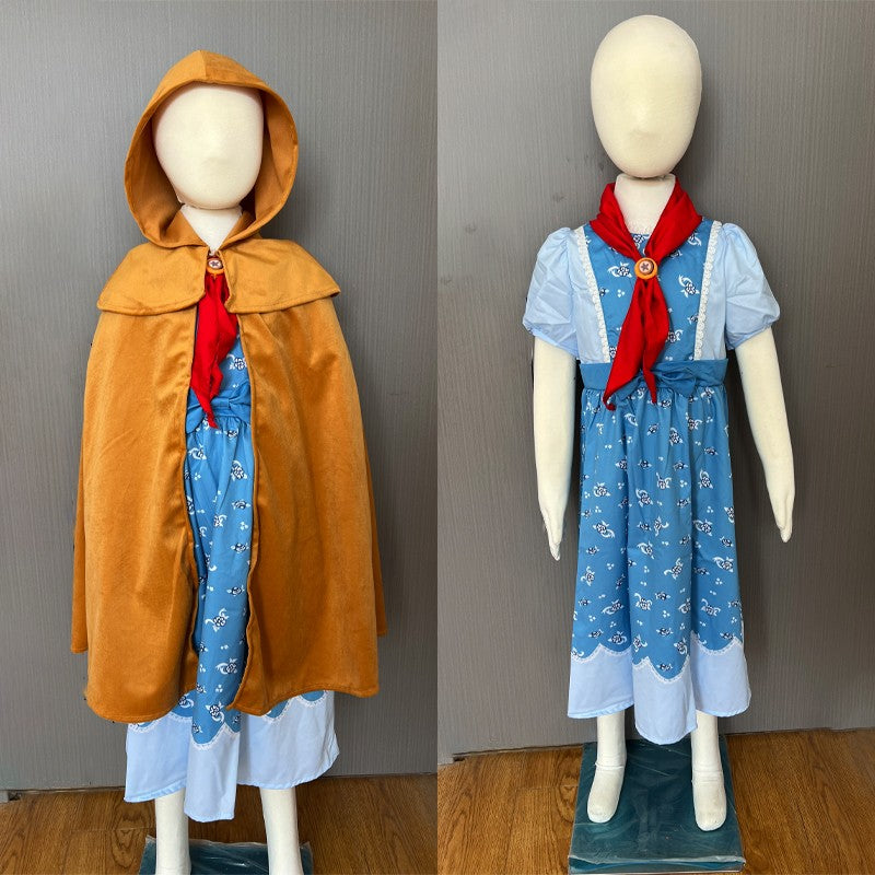 Holly Wheeler Cosplay Costume Story Season 5 Dress Scarf Hooded Cloak Costume Fantasia Stage Performance Outfits Halloween Party