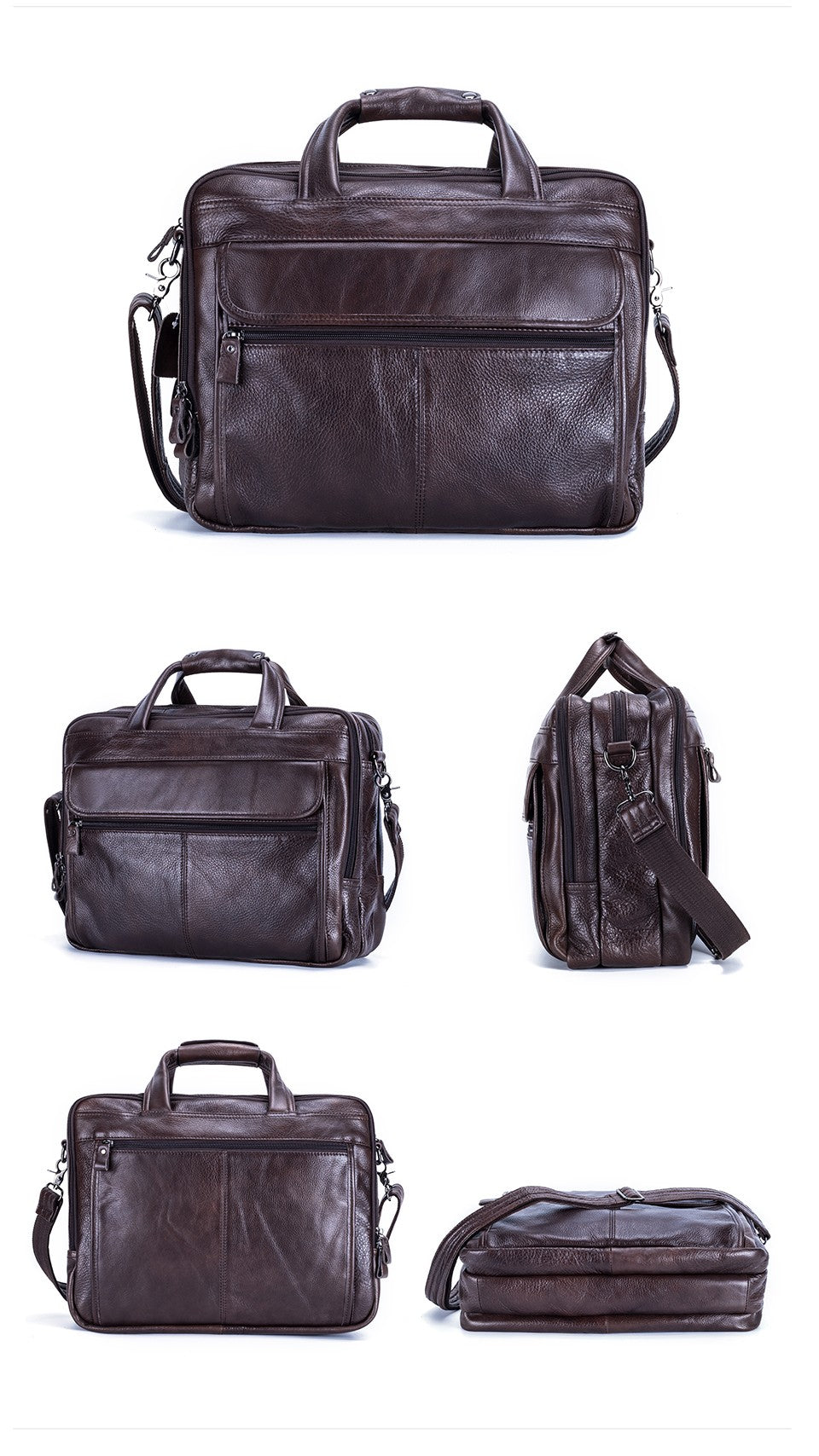 JOYIR Men Briefcases Genuine Leather Handbag 15.6"Laptop Messenger Shoulder Bag for Documents Men's Bag Business Totes 2022