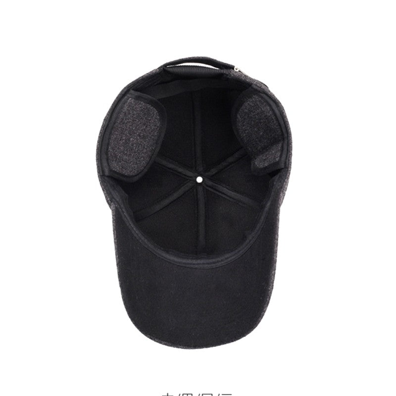 NORTHWOOD Solid Cotton Winter Baseball Cap For Men Warm Windproof Trucker Caps Ear Flap Snapback Outdoor Dad Hats Bones