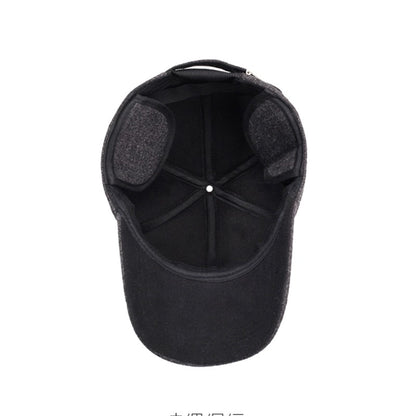 NORTHWOOD Solid Cotton Winter Baseball Cap For Men Warm Windproof Trucker Caps Ear Flap Snapback Outdoor Dad Hats Bones