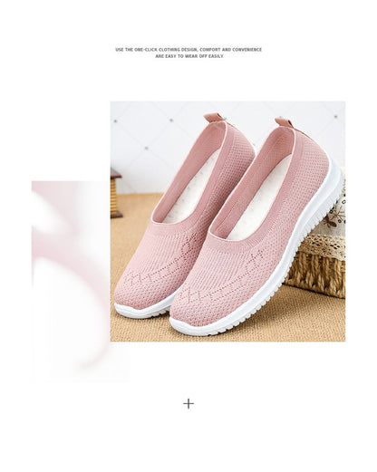 New Women's Shoes Soft Sole Cloth Shoes Large Women's Shoes Casual Mesh Shoes Sports Casual Women's Vulcanized Shoes Low Heels