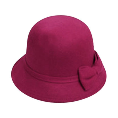 Elegant Brim Bowler Fedora Hats Church Bowler Cloche Hats Women Vintage Retro Hat Autumn Winter Warm Hat Wool Felt Bucket Cap