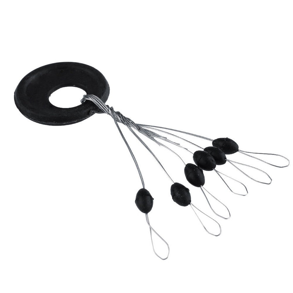 PRO BEROS 60 Unidades 10 Conjuntos de Borrachas Pretas de Feijão Espacial para Boia de Pesca Oval, Parador de Boias de Pesca para Gato-Marinho Flotador, Boia de Pesca Folat, Paradas de Linha