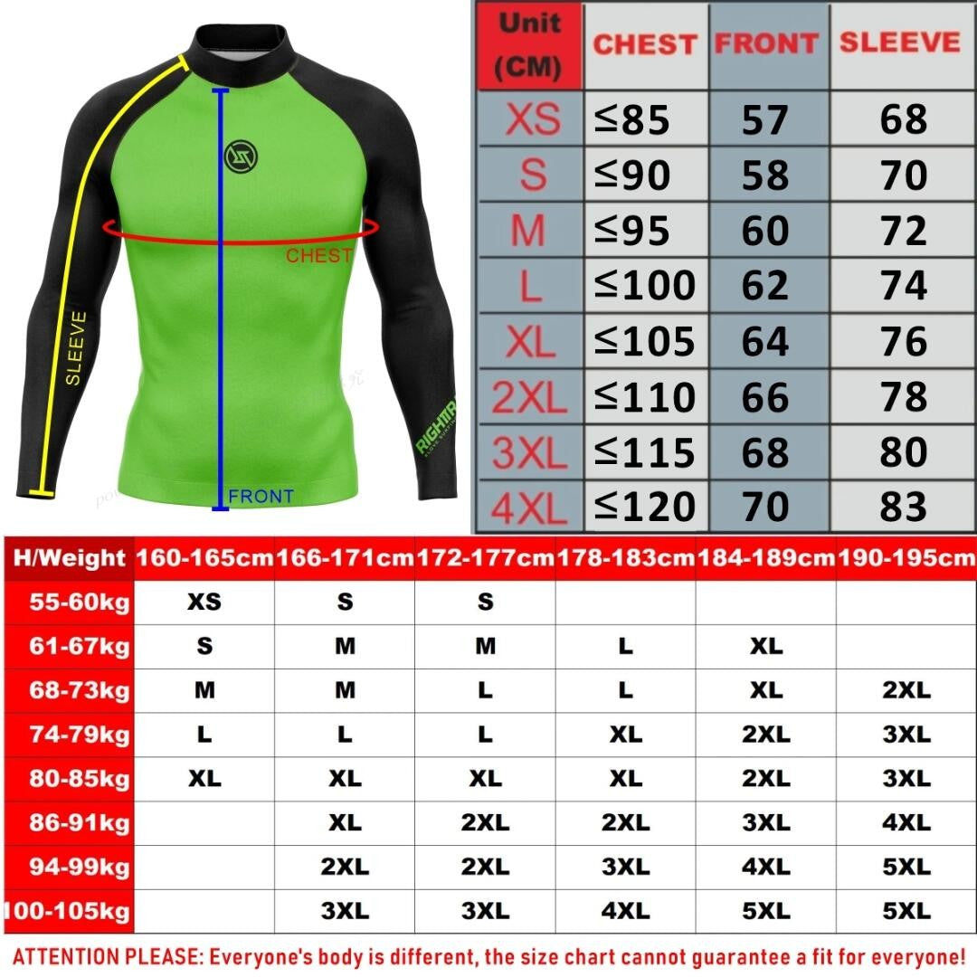 HotSale Men's Surfing Shirt Gold Coast Lycra Rashguard RIGHTTRACK Surf Sportswear Beach UV Swimwear UPF50+ Clothes