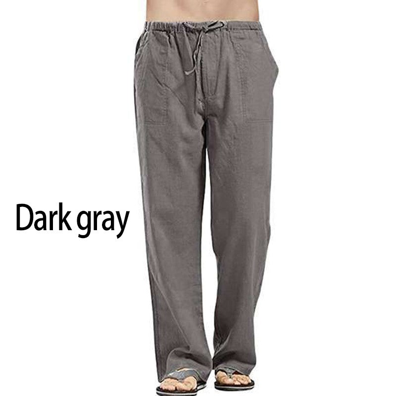 Fashion Mens Linen Wide Pants Korean Trousers Oversize Sports Streetwear Male Spring Yoga Pants Casual Men Clothing Sweatpants