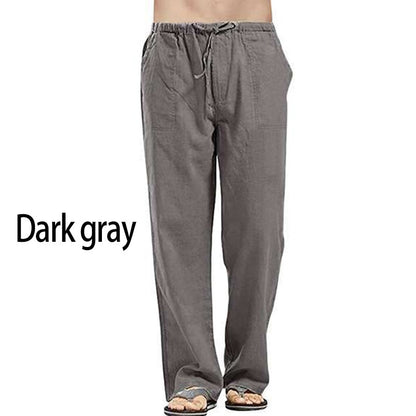 Fashion Mens Linen Wide Pants Korean Trousers Oversize Sports Streetwear Male Spring Yoga Pants Casual Men Clothing Sweatpants