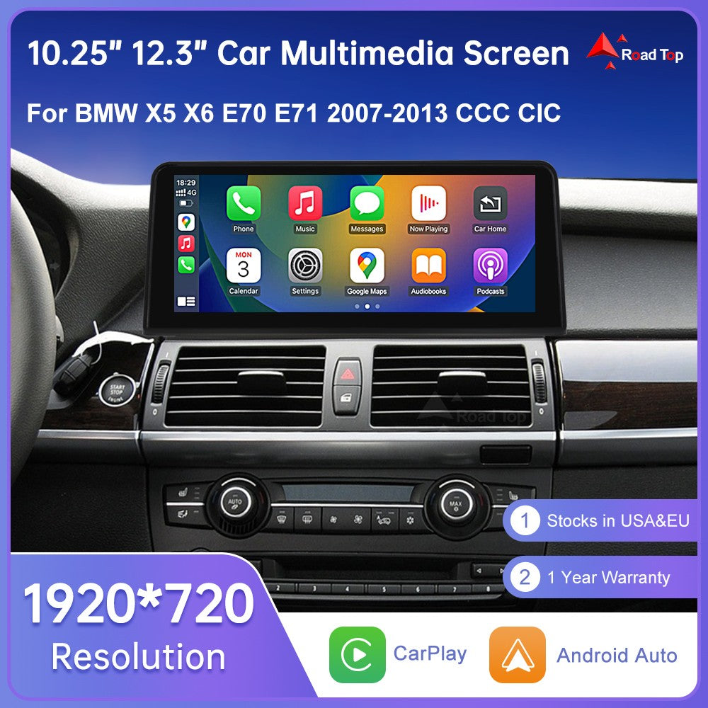 Wireless CarPlay Android Auto Car Multimedia Display For BMW 1 Series  E81 E82 E87 E88 CCC/CIC System Touch Screen Car Radio