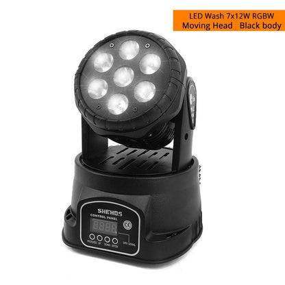 SHEHDS 1pcs LED 7x12W  Par Light 7x18W RGBWA+UV Moving Head Light Wash DMX 512  DJ Dicso Nightclub Party Christmas Audience