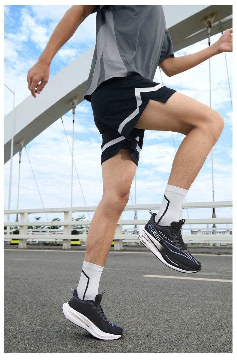 Air Cushion Carbon Plate Running Shoes Jogging Marathon Men Sports Breathable Lightweight Comfortable Nonskid Casual Sneakers