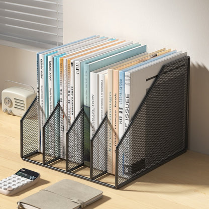 Metal File Rack Office Desk Shelf Standing Desktop File Folder File Box File Storage Box Data Rack Stationery Organizer File