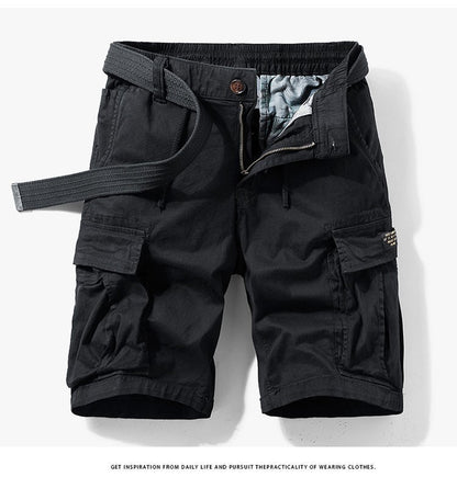 Men's Casual Loose Cotton Work orts American Retro Sle Five-Quarter Length Youth Faion Summer Apparel Straight Leg Fit