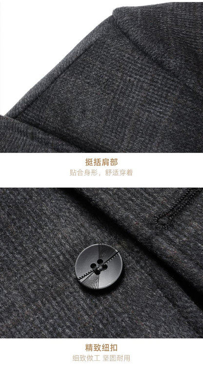 2024 New style Men's Woolen Coat Winter Classic Casual Overcoat Mens high quality Thicken trench coat men full size M-4XL