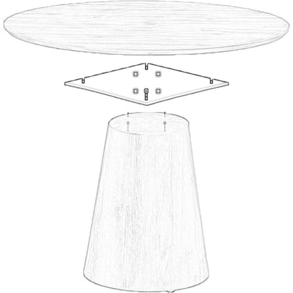 Round Dining Table 45'' | Wood Dining Room Table for 4-6 | Space Saving Round Kitchen Table for Kitchen Dining Room