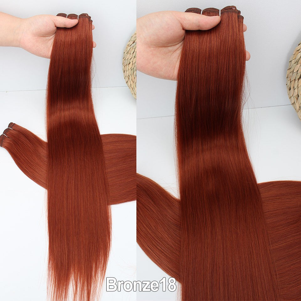 Cabelo Sintético Russo Liso de 65cm 200g, Extensões de Cabelo de Fibra com Bio Proteína Resistente ao Calor, Rabo de Cavalo para Cosplay