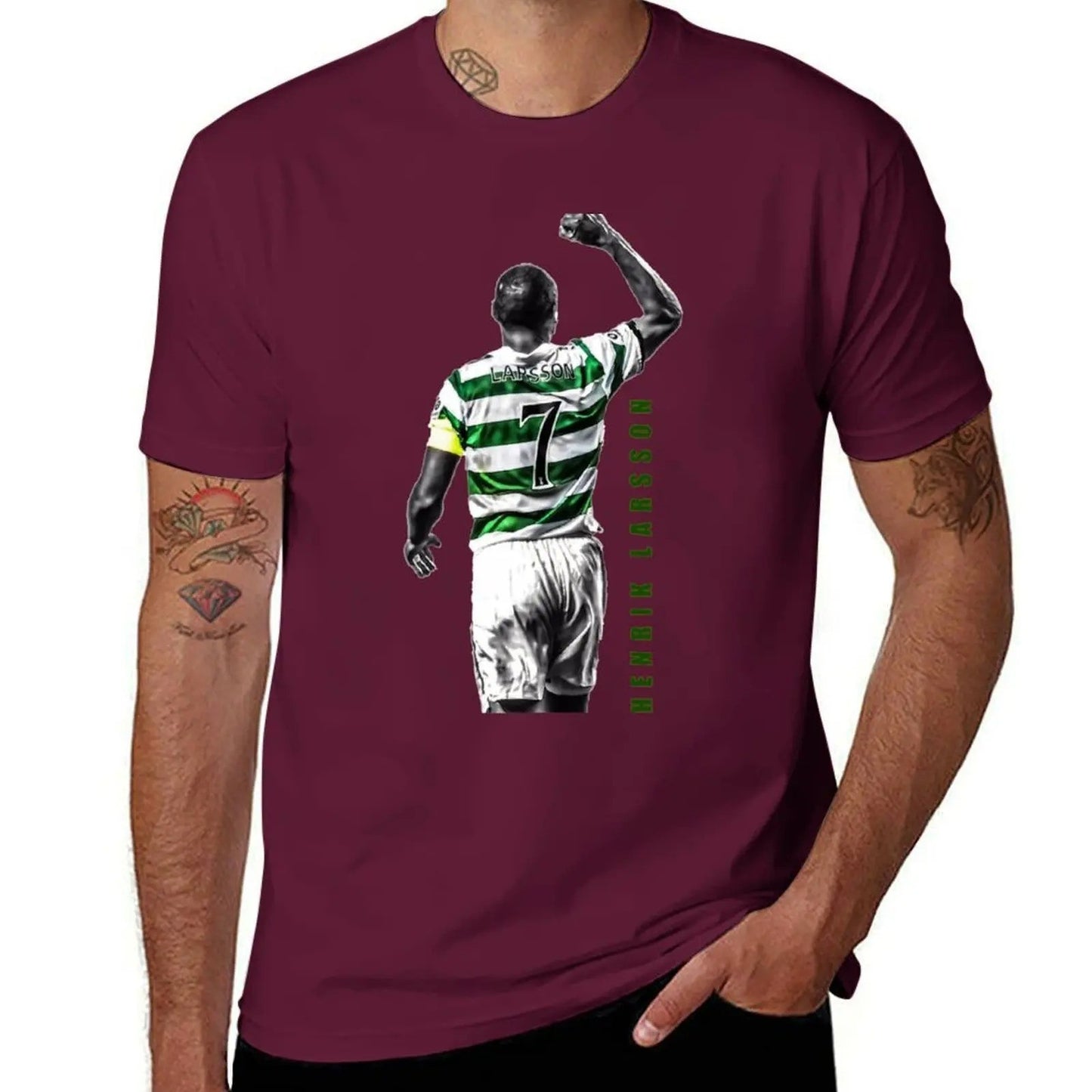 2024 FASHION Henrik Larsson Celtic Football Club Legend Artwork T-Shirt Boys Animal Print for A Boy Plain Sweat Shirts Men