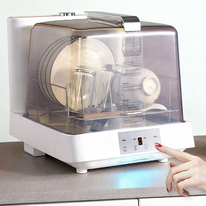 Transparent Household Countertop Mini Dishwasher, Portable Smart Automatic High-Temperature Dishwasher