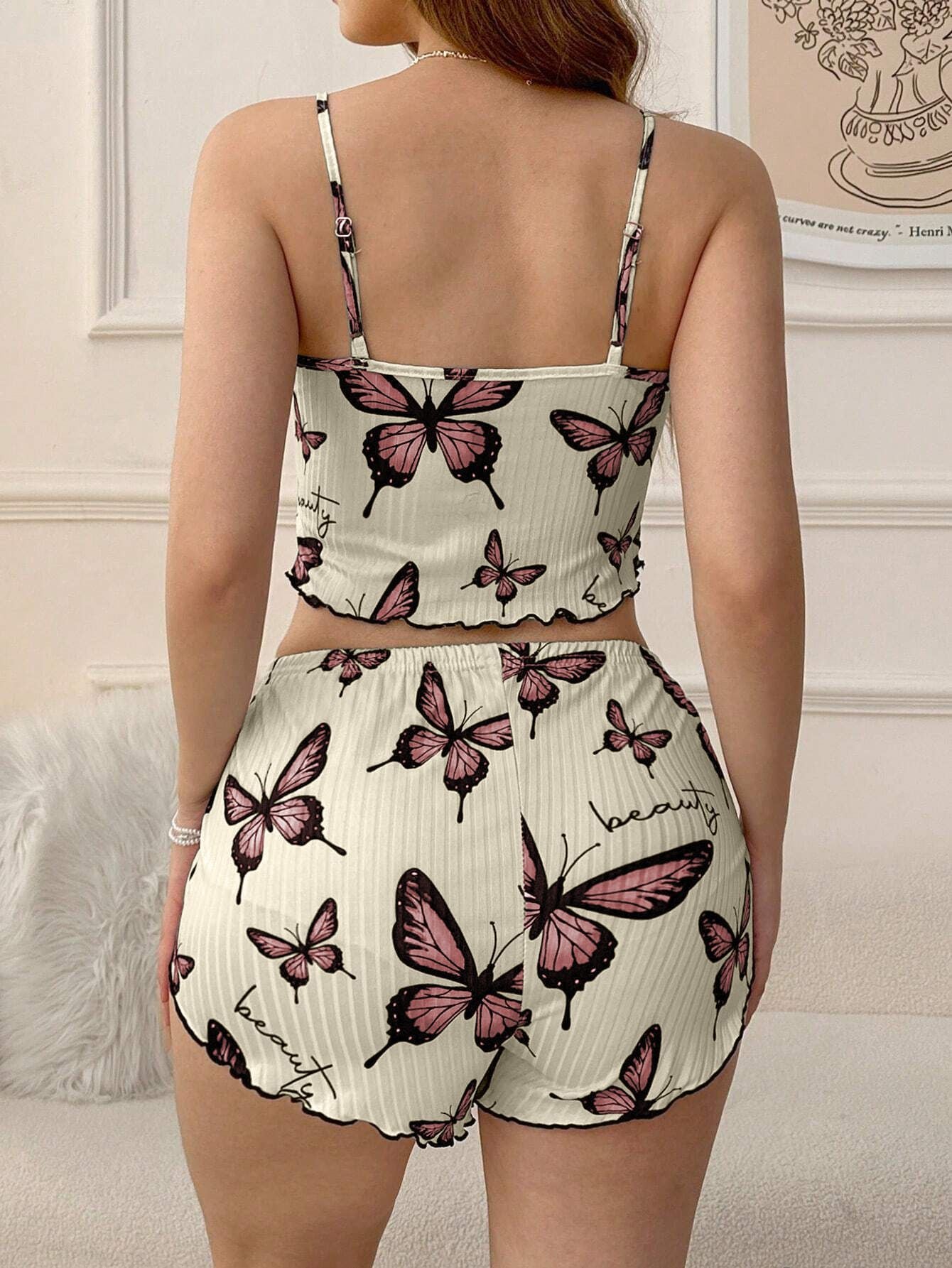 Casual Printed Pajamas For Women Two Pieces Sleepwear Women's Pajama Shorts Loungewear Sets Nightwear Female Home Suit Clothes