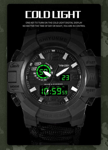 Outdoor Survival Watch Multifunctional Waterproof Military Tactical Paracord Watch Bracelet Camping Hiking Emergency Gear