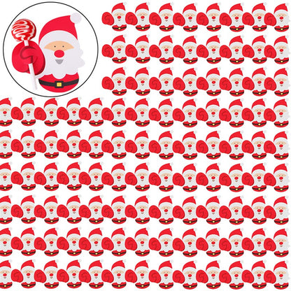 Christmas Lollipop Paper Cards Cartoon Santa Claus Penguin Snowman Kids Candy Gifts Package Wrapping New Year Party Decoration
