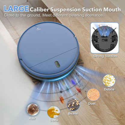 OMESER Blue Robot Vacuum and Mop Combo 2 in 1 Robot Mop and Vacuum 5000Pa Robotic Vacuum Cleaner Floor Carpet Washing Appliance