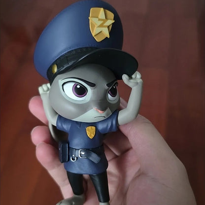 Zootopia Cute Cartoon Figures Young Nick Judy Desktop Ornament Doll Model Trendy Toy Computer Case Decoration Collectible Gift