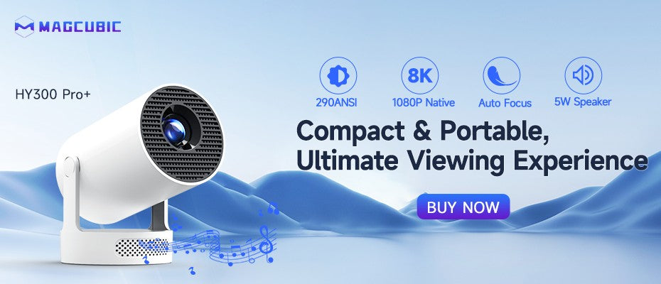 Projetor Magcubic HY300 Pro 8K Android 14 Dual Wifi6 290ANSI Allwinner H726 BT5.4 1080P 1280*720P Cinema em Casa Projetor Externo