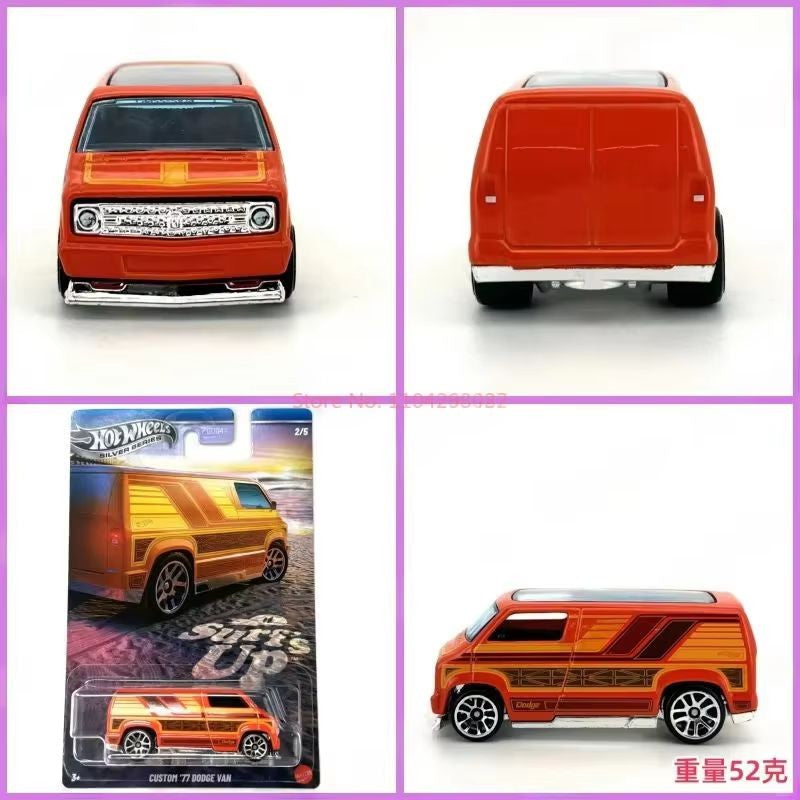 2025 Mattel Hot Wheels Cars Gdg44 Beach Surfing 77Dodge Van 62chevy Pickup Surf Crate1:64 Diecast Vehicle Model Car Toy Boy Gift
