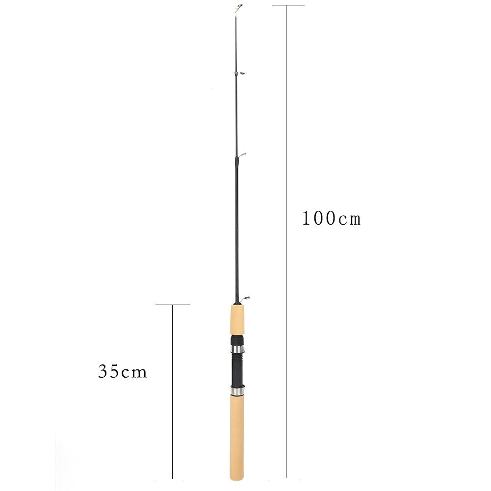 60 80 100CM Mini Telescopic Ice Fishing Rod Portable Carbon Fiber River Shrimp Carp Fishing Pole Winter Fishing Rod Tackle Pesca